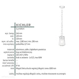 Lyndon - lampa wisząca do wewnątrz i na zewnątrz - Kichler (stary brąz)