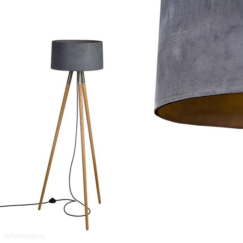 Betonowa nowoczesna industrialna lampa stojąca - podłogowa do salonu (1xE27) (Malta Floor) Loftlight