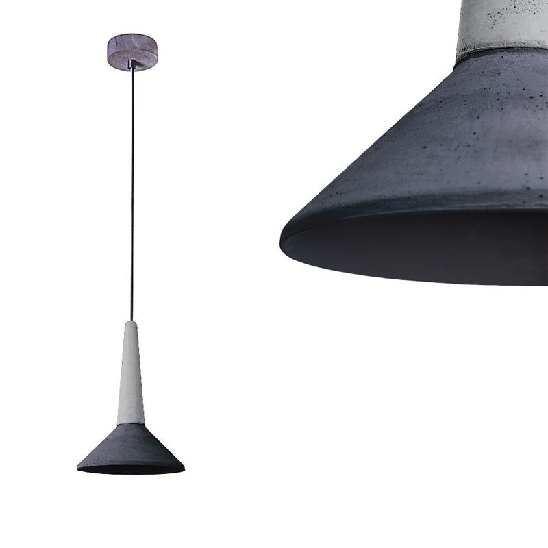 Betonowa lampa dwukolorowa - wisząca nowoczesna industrialna, do salonu kuchni (1xE27) (Medano) Loftlight