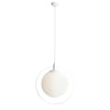 Lampa wisząca pojedyncza - kula mleczna, (ramka biała) 1xE27, Aldex (Aura)1049G
