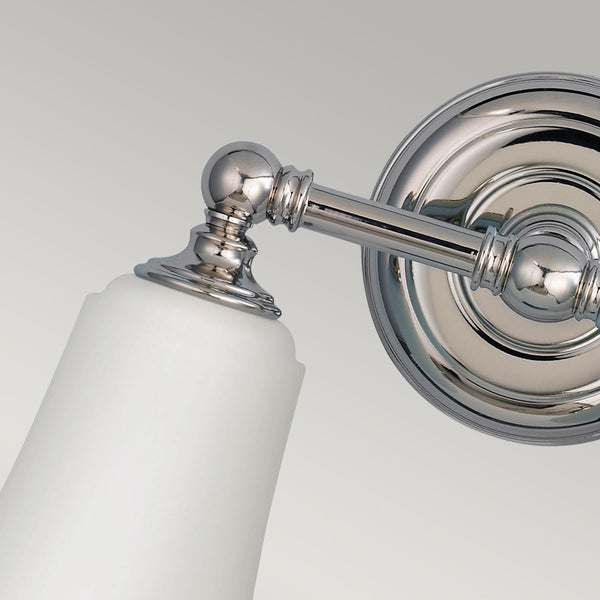 Lampa do łazienki (mleczne szkło, chrom) kinkiet łazienkowy (G9 2x4W) Feiss (Huguenot)