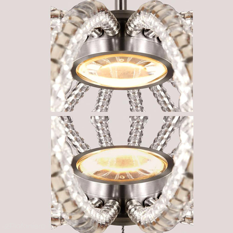 Szklane kryształy, wisząca kula 80cm, lampa LED, do salonu sypialni (12W, 1000lm) Feiss (Oberlin)