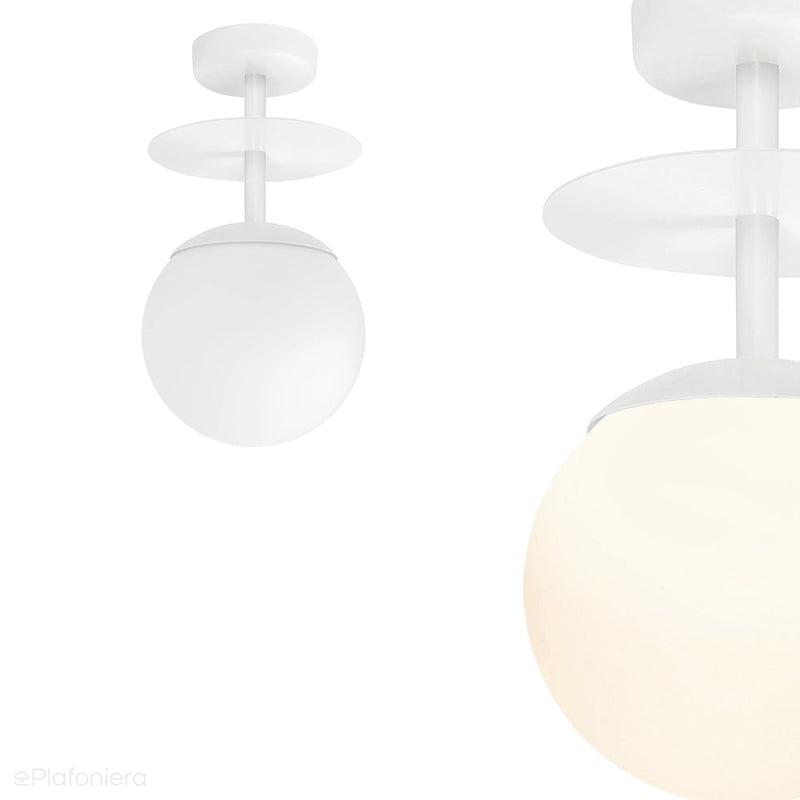 Biała lampa sufitowa do pokoju Plaat B, plafon premium Ummo