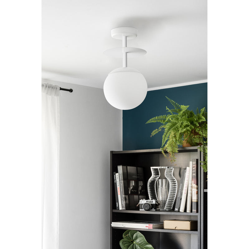 Biała lampa sufitowa do pokoju Plaat B, plafon premium Ummo