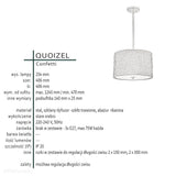 Dekoracyjna lampa wisząca Confetti (stare srebro) - Quoizel (40cm, 3xE27)