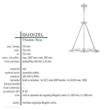 Lampa wisząca - na kole (srebrna) żyrandol do salonu sypialni kuchni (6xE27) Quoizel (Theater)