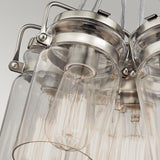 Lampa wisząca szklany klosz (nikiel) do kuchni salonu 6xE27, Kichler (Brinley)