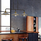 Loftowy żyrandol Rigby z mosiądzem - Hinkley, 100x25cm, lampa do kuchni / salonu / sypialni