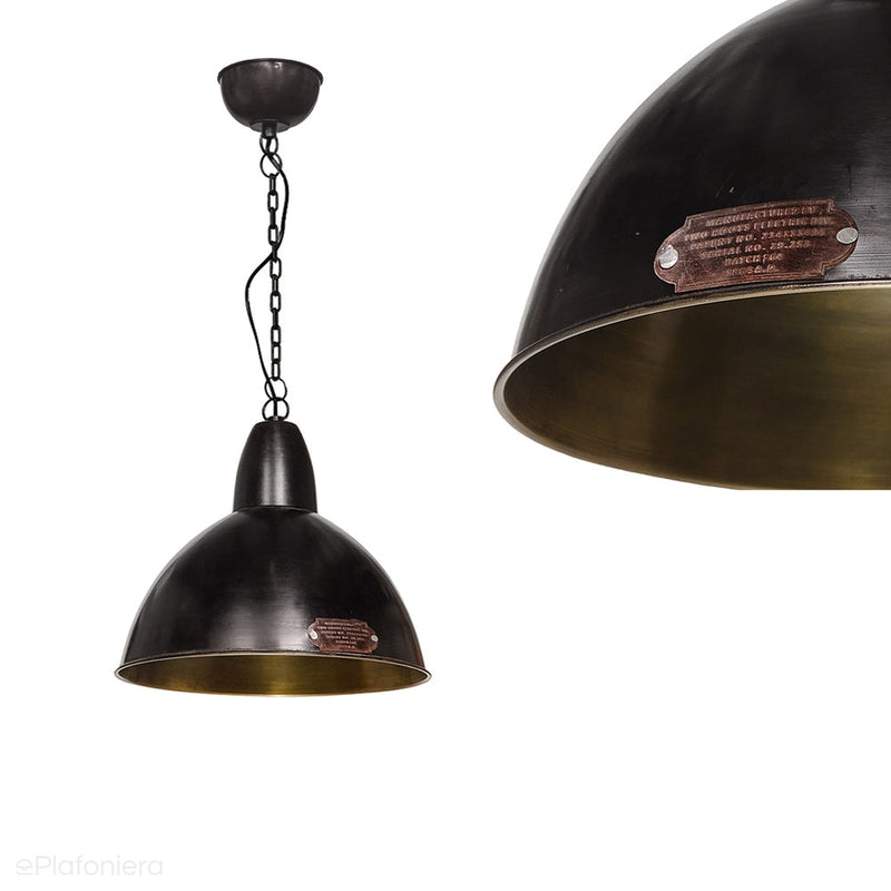 Loftowa metalowa lampa wisząca, industrialna 35cm Salina Czarna, do salonu kuchni (Loftlight)