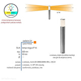 Lampa stojąca (Lunia 44cm/Silia 60cm) ogrodowa zewnętrzna słupek IP 44 (1W, 3000K/6000K) (system 12V LED)