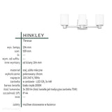 Lampa łazienkowa ścienna - kinkiet chrom, mleczne szkło (G9 3x4W) Hinkley (Tessa)