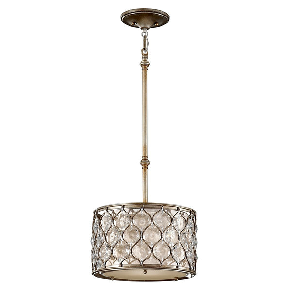 Kryształowa lampa 32cm, ręcznie malowana (oksydowane srebro) do sypialni salonu (1xE27) Feiss (lucia)