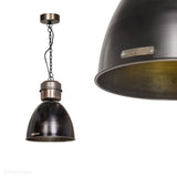 Czarna loftowa lampa wisząca Voltera 32cm Nickiel LoftLight