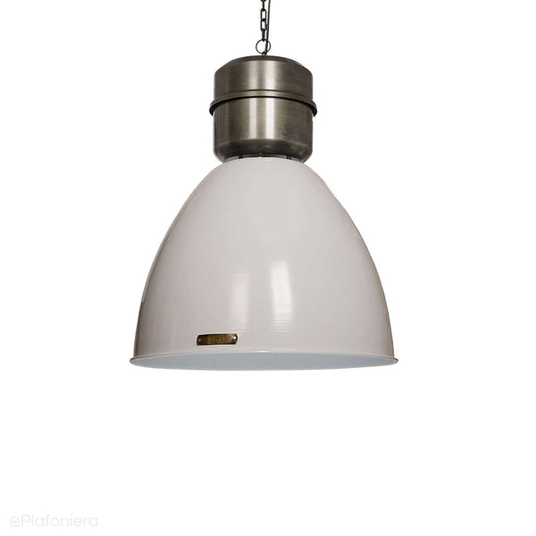 Biała loftowa lampa wisząca Voltera 46cm Nickiel - LoftLight