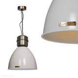 Biała loftowa lampa wisząca Voltera 46cm Nickel - LoftLight