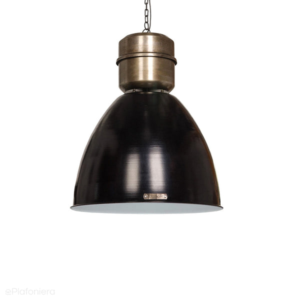 Czarna loftowa lampa wisząca Voltera 46cm Nikiel LoftLight