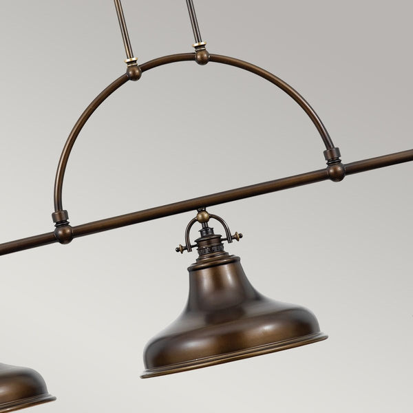 Industrialna lampa (brąz) wisząca, żyrandol 133x33cm, do kuchni salonu (1xE27) Quoizel (Emery)