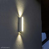 Podłużna lampa ścienna zewnętrzna garażowa LED 2x3W - kinkiet ogrodowy (biały/grafit) SU-MA (Tin)