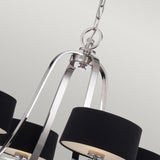 Lampa wisząca srebrna - czarny abażur  (77cm) żyrandol do salonu sypialni jadalni (G9 4x4W) Quoizel (Gotham)