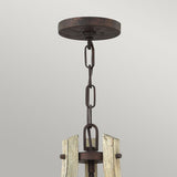 Drewniana lampa wisząca 76cm (rdzawe żelazo) do salonu kuchni sypialni (6xE14) Hinkley (Middlefield)