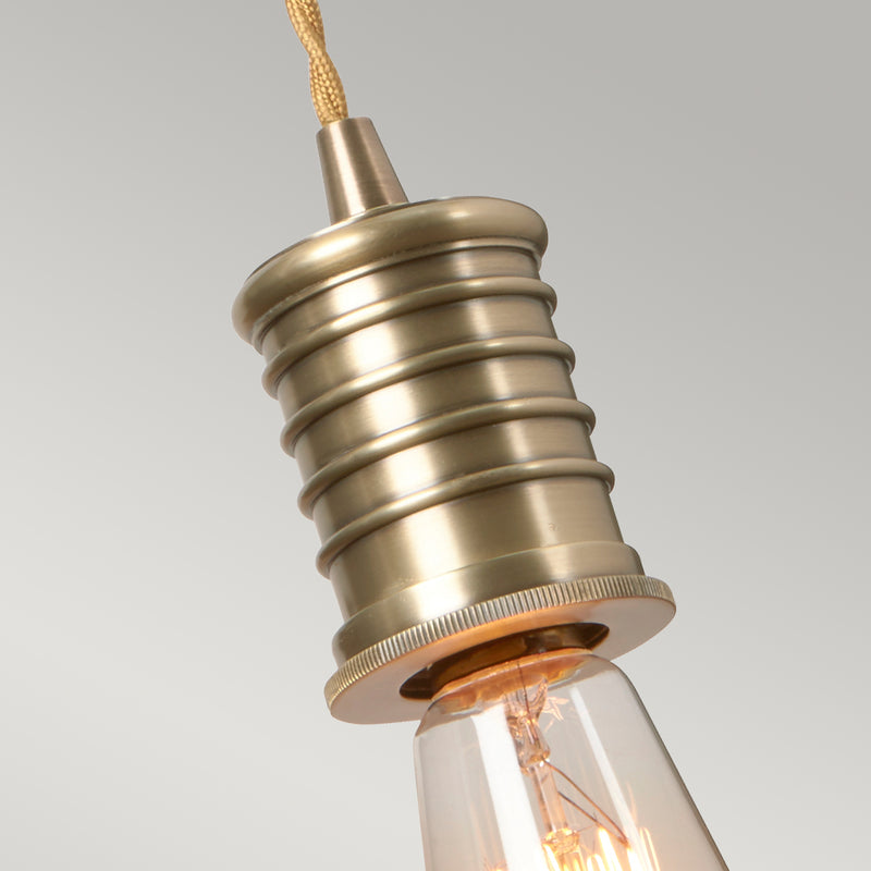 Mosiężna lampa ścienna - wisząca żarówka Douille - Elstead, kinkiet do sypialni / salonu (1xE27)