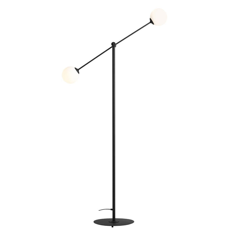 Nowoczesna lampa regulowana, podłogowa, mleczne kule 2x14cm (E14) Aldex (Ohio) 1081A1