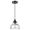 Szklana lampa wisząca 25cm (stary mosiądz, cynk) do kuchni jadalni salonu (1xE27) Feiss (Baskin)