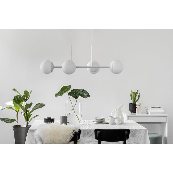 Biała nowoczesna lampa wisząca nad stół Kop E - żyrandol do salonu Ummo