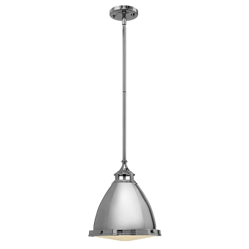 Lampa wisząca ze szklanym dyfuzorem (polerowany nikiel) 32cm - Hinkley (1xE27)