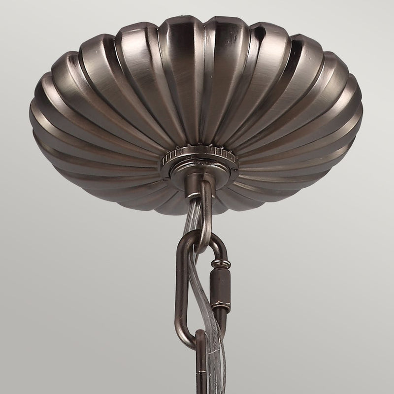 Lampa wisząca kula 37cm (metal - szkło) antyczny nikiel, do salonu sypialni (3xE14) Feiss (Adams)