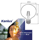 Żarówka LED E27 Filament (Globe G125, 7W = 55W) (725lm, 2500K) Kanlux/KANXLED0190