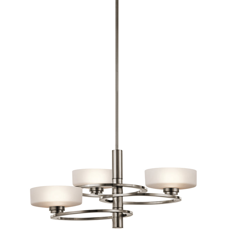 Metalowa lampa - szklane klosze (71cm) wisząca do salonu kuchni sypialni (G9 3x4W) Kichler (Aleeka)