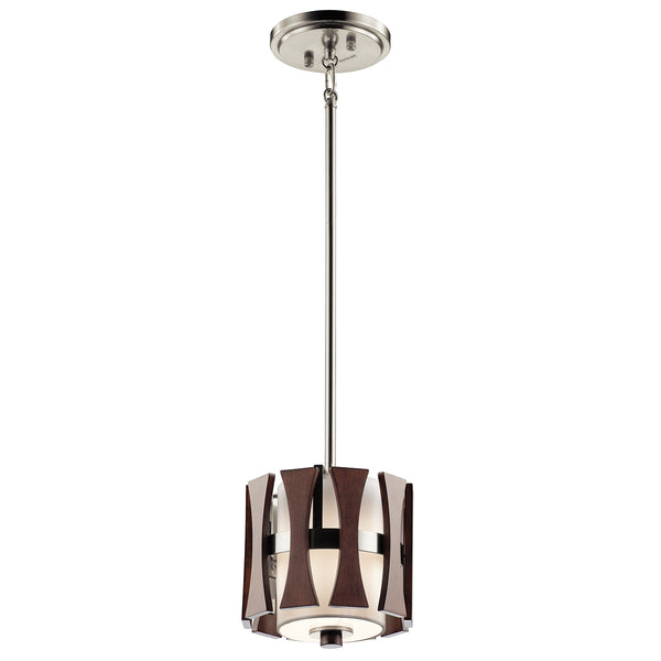 Nowoczesna lampa wisząca 20cm (abażur - drewno) do salonu sypialni kuchni (1xE27) Kichler (Cirus)