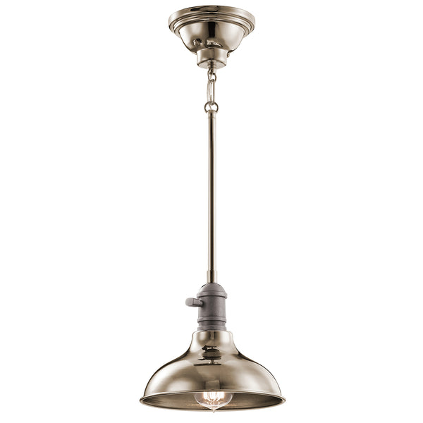 Industrialna lampa wisząca 20cm (nikiel) do kuchni salonu kawiarni (1xE27) Kichler (Cobson)