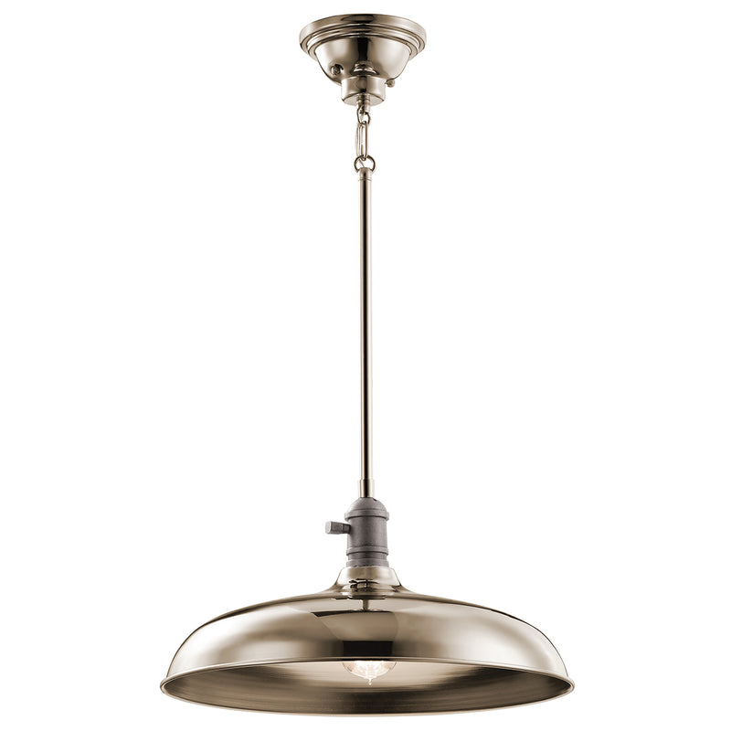 Industrialna lampa wisząca 40cm (nikiel) do kuchni salonu kawiarni (1xE27) Kichler (Cobson)