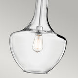 Nowoczesna lampa wisząca, szklana 35cm (chrom) do kuchni salonu restauracji (1xE27) Kichler (Everly)
