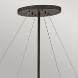 Czarna metalowa lampa wisząca (pręty, koraliki, 92x35cm) do salonu holu sypialni (6xE14) Kichler (Piper)