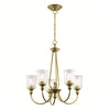 Lampa wisząca, żyrandol Waverly (naturalny mosiądz, 66cm) do salonu / sypialni - Kichler (5xE27)