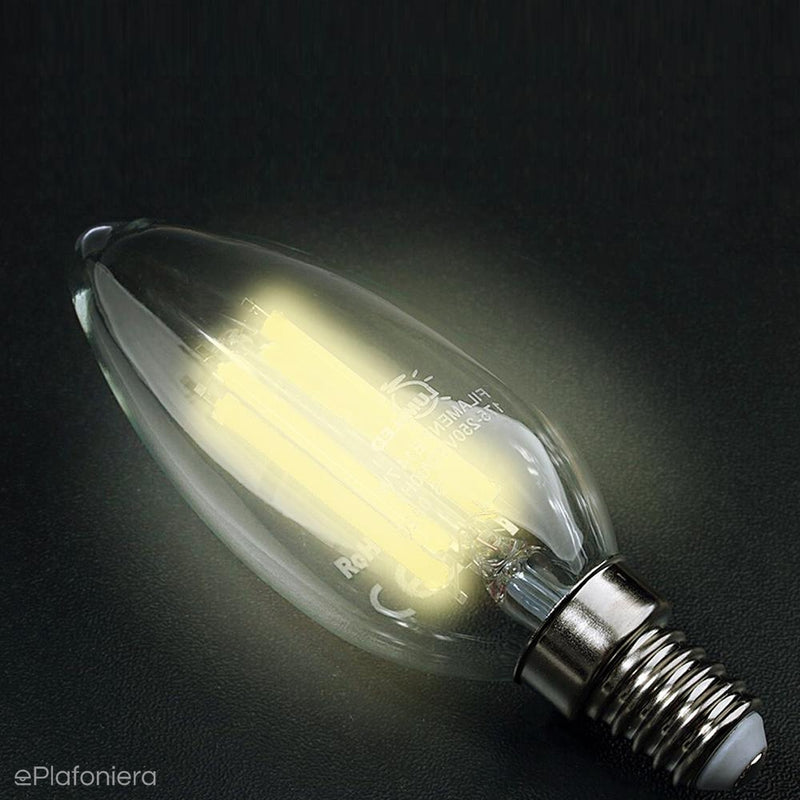 Żarówka LED E14 Filament (świeczka 7W=65W) (770lm, 4000K/3000K) Lumiled/LEDZARMI215