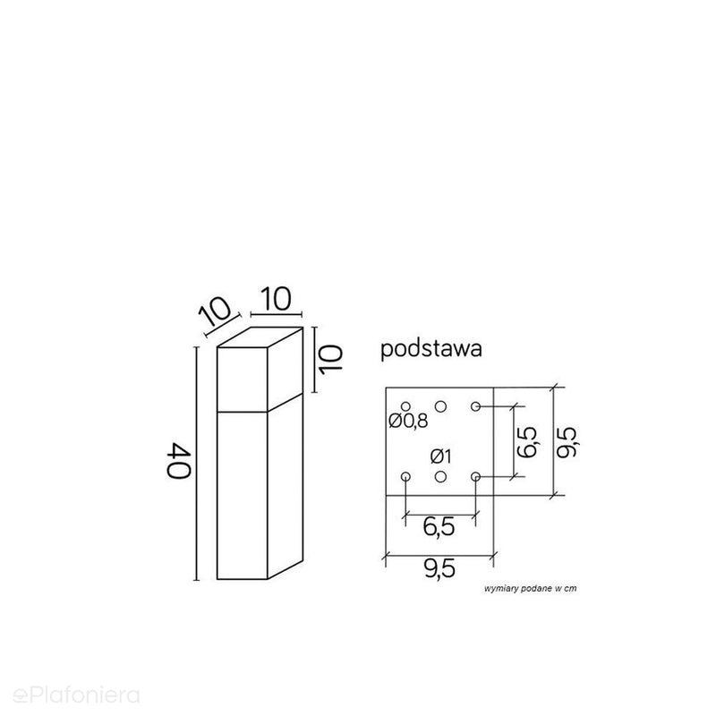 Słupek - lampa ogrodowa stojąca zewnętrzna (grafit/czarny/szary) (40/70/100cm, 1x E27) SU-MA (cube max)