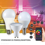 Żarówka Smart WiFi, LED E27 mleczna (A65, 11W - 1055lm) (2700K - 6500K + RGB) Polux/SANTUY0200