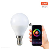 Żarówka Smart WiFi, LED E14 mleczna (kulka 5,5W - 470lm) (2700K - 6500K + RGB) Polux/SANTUY0205