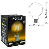 Żarówka LED E27 Filament (G80, 4W = 18W) (320lm, 2000K) Polux/SANLD0230