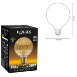 Żarówka LED E27 Filament amber (G100, 4W = 38W) (450lm, 2700K) Polux/SANLD0256