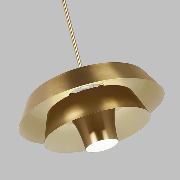 Mosiężna metalowa lampa Brisbin nad stół / do salonu / sypialni - Feiss (1xE27)