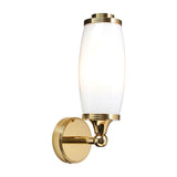Kinkiet szklany - lampa ścienna (mosiądz/chrom/nikiel) do łazienki sypialni (G9 1x4W) Elstead (Eliot)