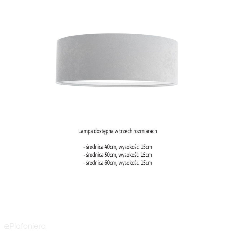 Welurowa lampa sufitowa - biały plafon abażur do salonu sypialni 2xE27 (090-060) ręcznie robiony