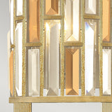 Lampa ścienna z płatkami srebra Gemma - Hinkley (złota, płatki srebra, bursztyn, kryształy) 20x65cm / 2xE14