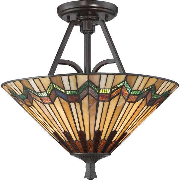 Lampa Tiffany sufitowa Alcott, Quoizel